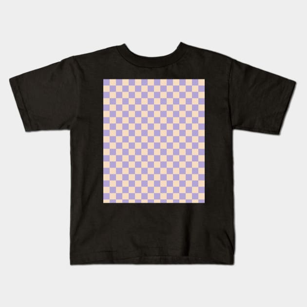 lavender checkerboard Kids T-Shirt by OpalEllery